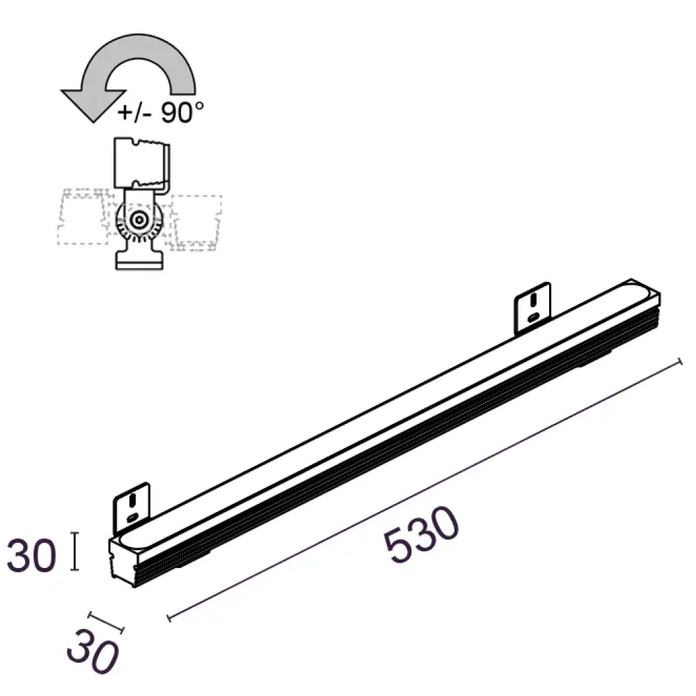 Matrix Mini Floodlight 2811P/NRRCVS-Floodlights - Floodlight Diffuse Emission L. 530 - Remote driver 24Vdc