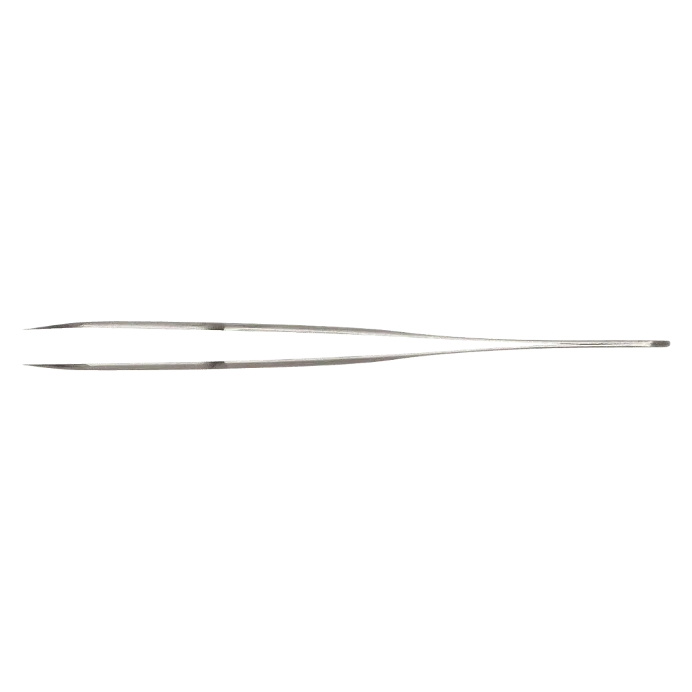 Precision tweezers curved, recessed, with fine tips