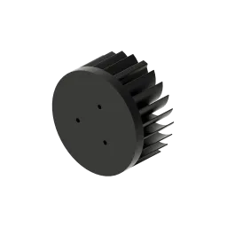 LED star heat sink, ø99mm, H 50mm, Base 10mm, Black anodized