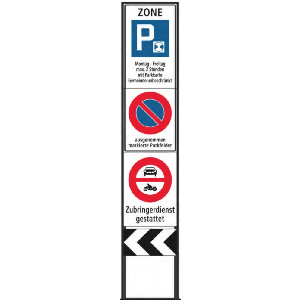 Zone signage stele type 