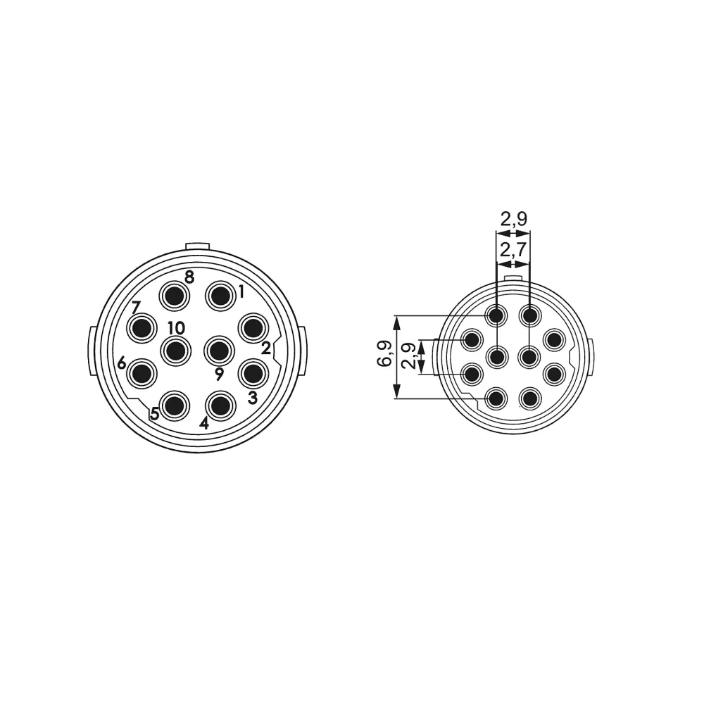 M16 contact insert 10-pin 7.003.910.101