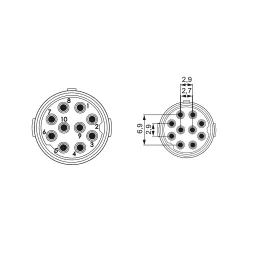 M16 contact insert 10-pin 7.003.910.101