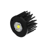 LED pin fin heat sink, ø111mm, H 80mm, Base 10mm, Zhaga holes, Black
