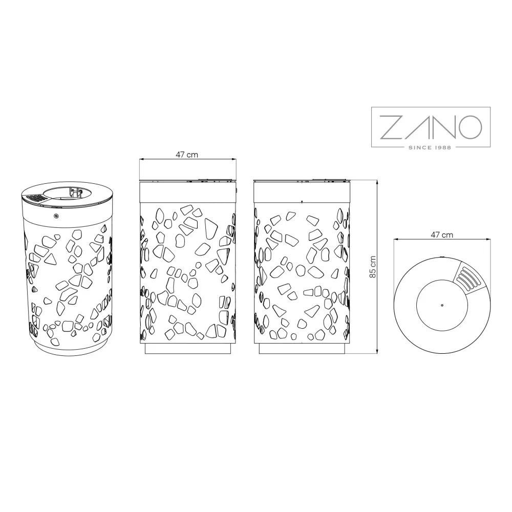 Tubus litter bin with ashtray