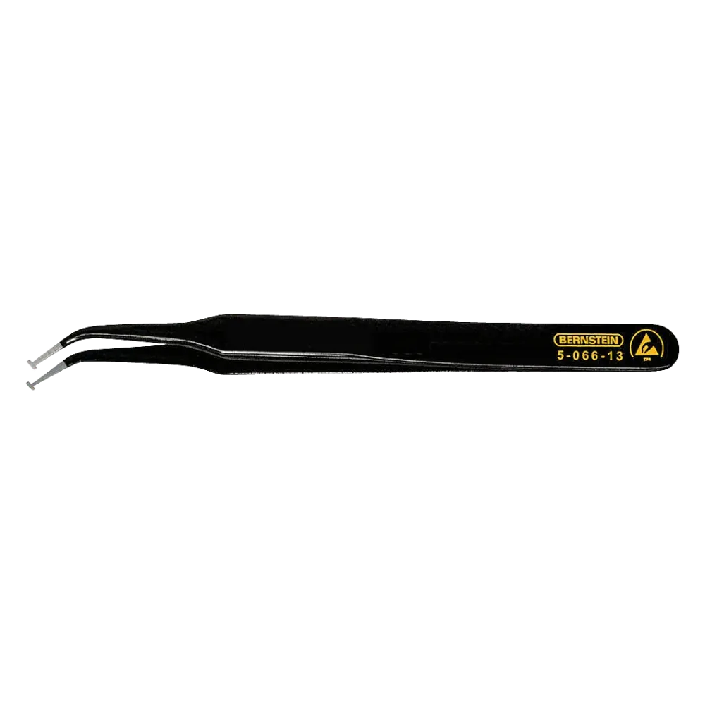 ESD SMD tweezers 120mm shape 8b stainless steel angle 30° dissipative