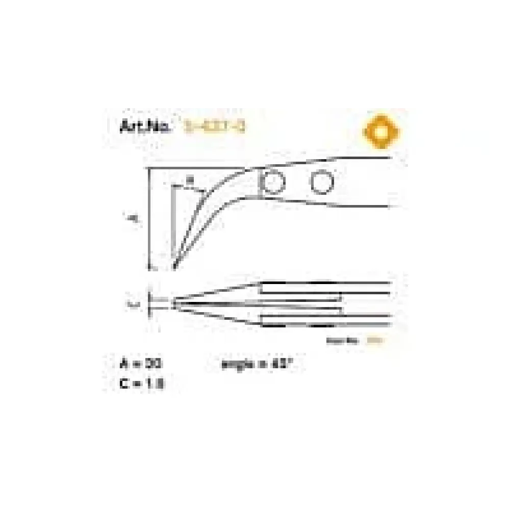 ESD replacement tips for 5-437 (pair) curved 0.1mm wide, conductive