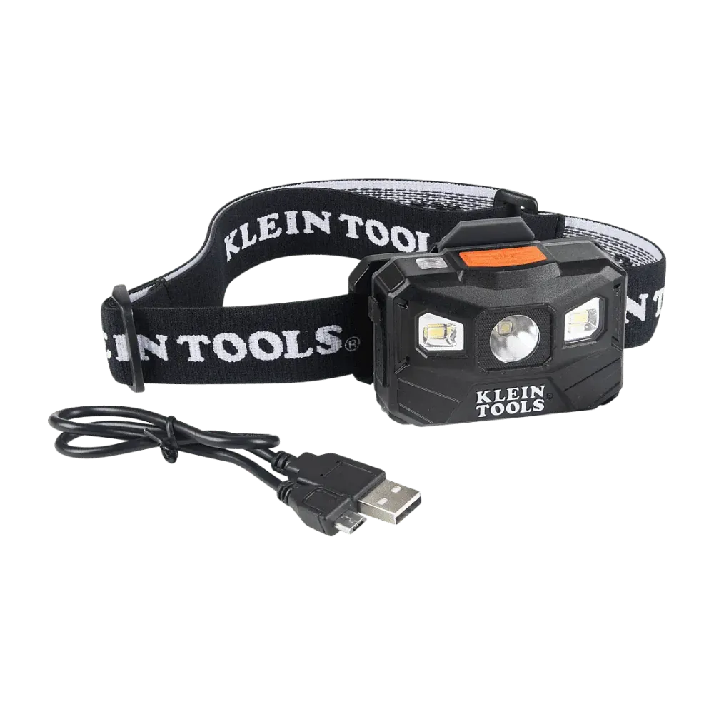 Rechargeable headlamp with fabric strap