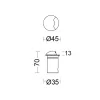 Cut 45 Wall Recessed 4045R/HRCC1L-Wall Recessed - Recessed 1 window Ø45 - Remote driver max 700mA