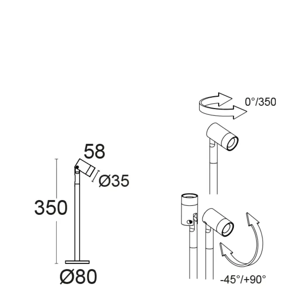 Bloom Mini Bollard 5000F1/WRRCWB-Small Poles - Adjustable Small Pole H. 350 - Remote driver 24Vdc