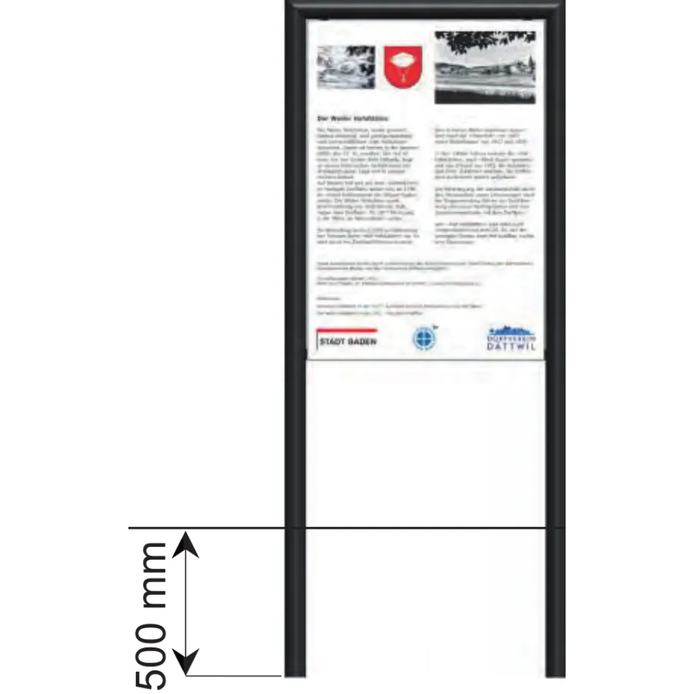 Zone signage stele type 
