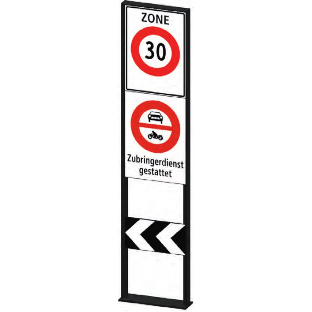 Zone signage stele type 