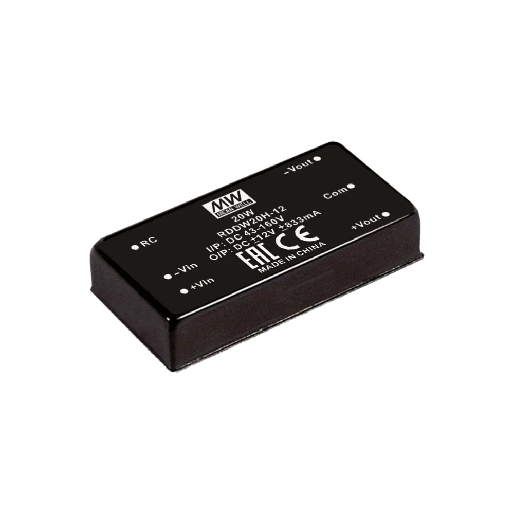 20W DC/DC-Converter, Input 18…75V, Output +/-5V / +/-2A