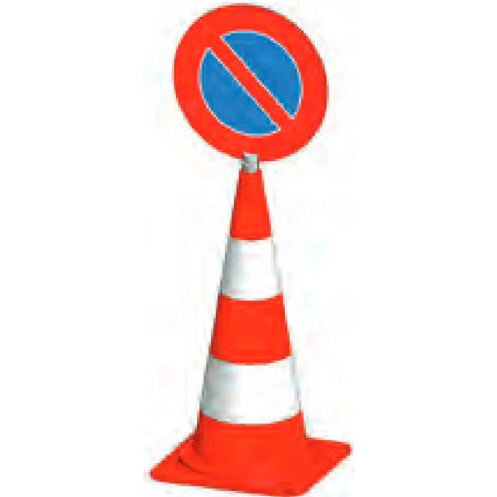 Plastic attachment for traffic cones to secure warning signs