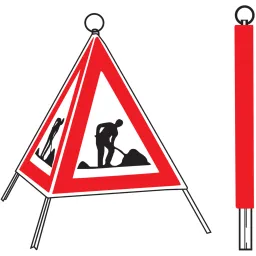 Three-sided folding signal (fluorescent)