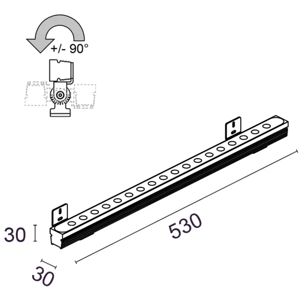 Matrix Mini Floodlight 2811P/HPRCOB-Floodlights - Floodlight with Lens L. 530 - Remote driver 24Vdc
