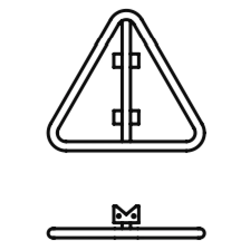 Triangular sign with steel band