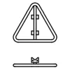 Triangular sign with steel band