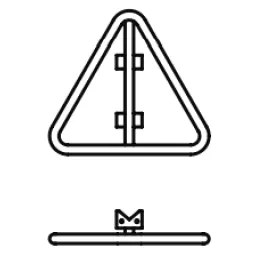 Triangular sign with steel band