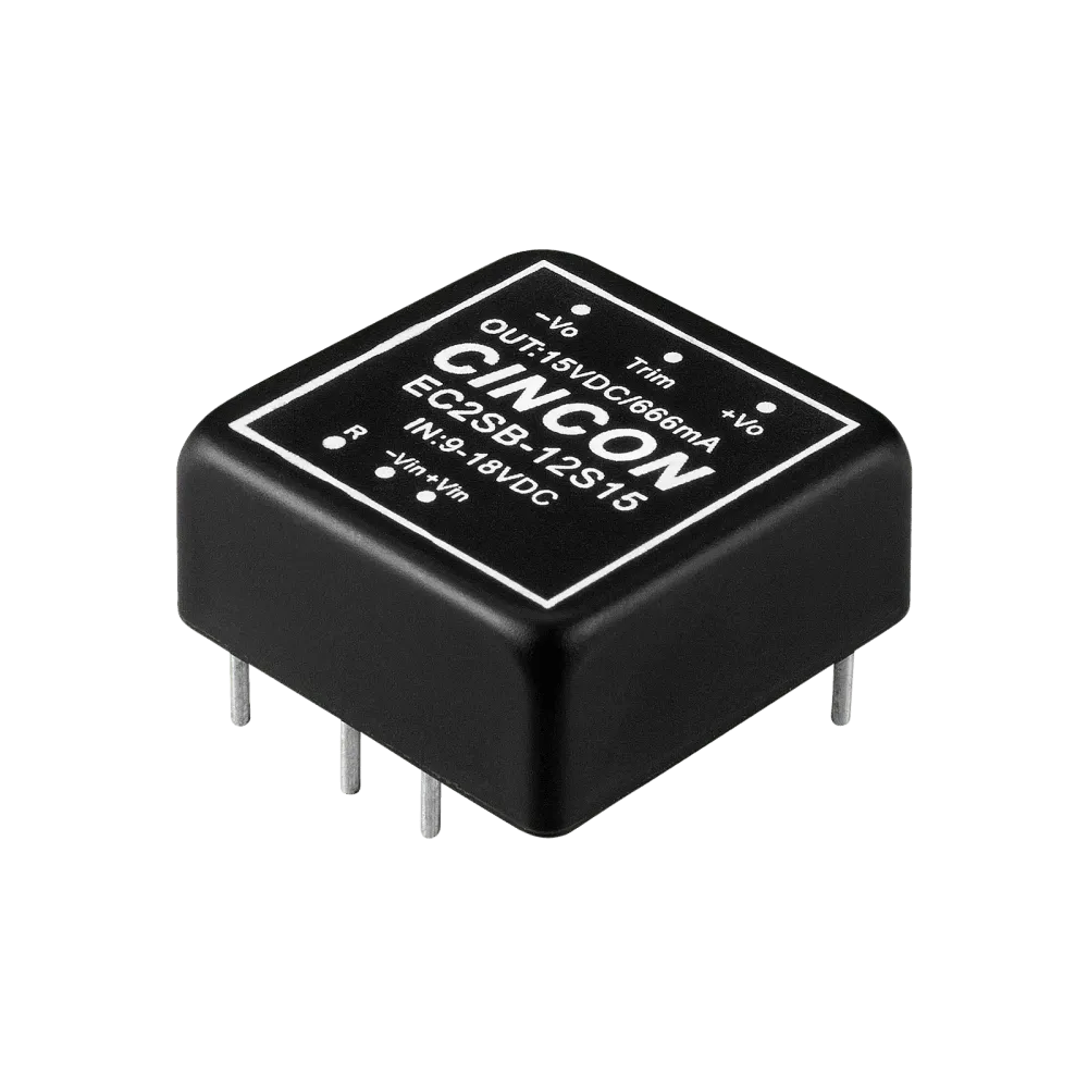 10W DC/DC converter, input 9...18V, output +/-15V / +/-0.333A