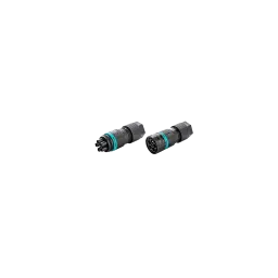 Set of mini circular connectors, 5p, male & female, screw connection, wire protection, D6-13.5mm, IP66/IP68