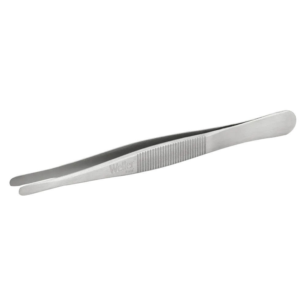 Precision tweezers with flat, round, slightly wider tips