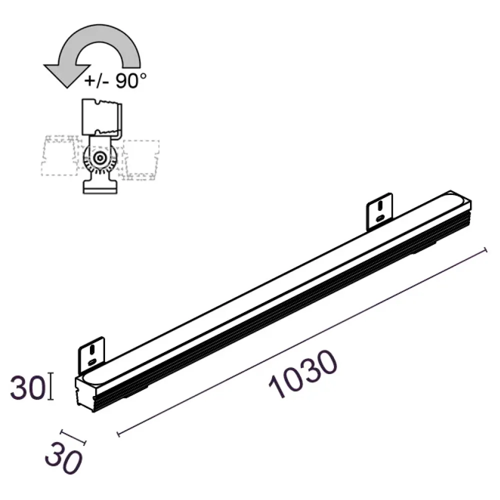 Matrix Mini Floodlight 2813P/NRRCVS-Floodlights - Floodlight Diffuse Emission L. 1030 - Remote driver 24Vdc