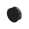 LED pin fin heat sink, ø70mm, H 30mm, Base 5mm, Black anodized