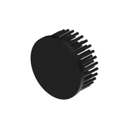 LED pin fin heat sink, ø70mm, H 30mm, Base 5mm, Black anodized