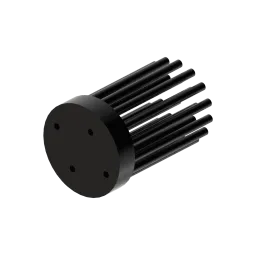 Zhaga LED pin fin heat sink, ø35mm, H 50mm, Base 8mm, Black anodized