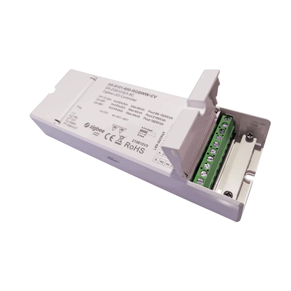 5 channel ZIGBEE 3.0 LED dimmer, RGBWW, constant voltage 12-48VDC, max. 1080W