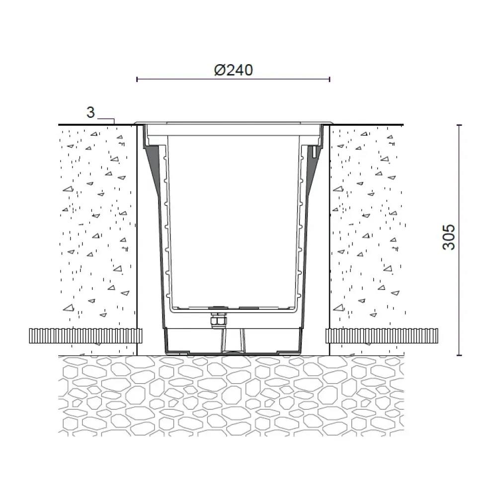 Platho 260 - Square Carriageable L. 260 LED ARRAY Asymmetric - Built-in driver