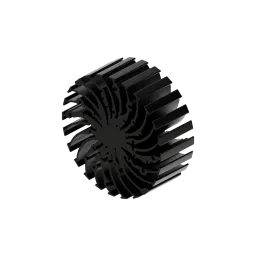 Modular LED star heat sink, ø134mm, H 50mm, Black anodized