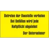 Construction site warning sign (German)