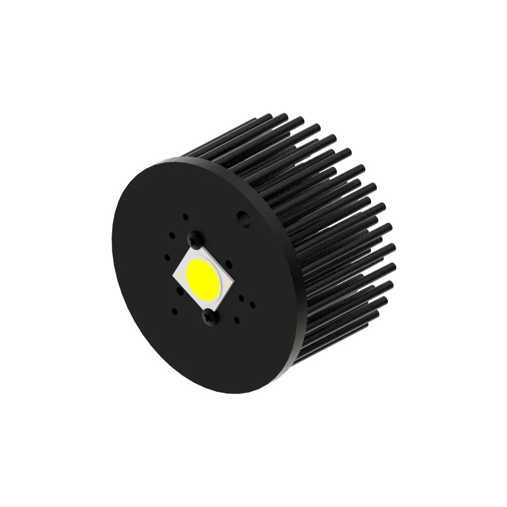 Zhaga LED pin fin heat sink, ø80mm, H 50mm, Base 5mm, Black anodized