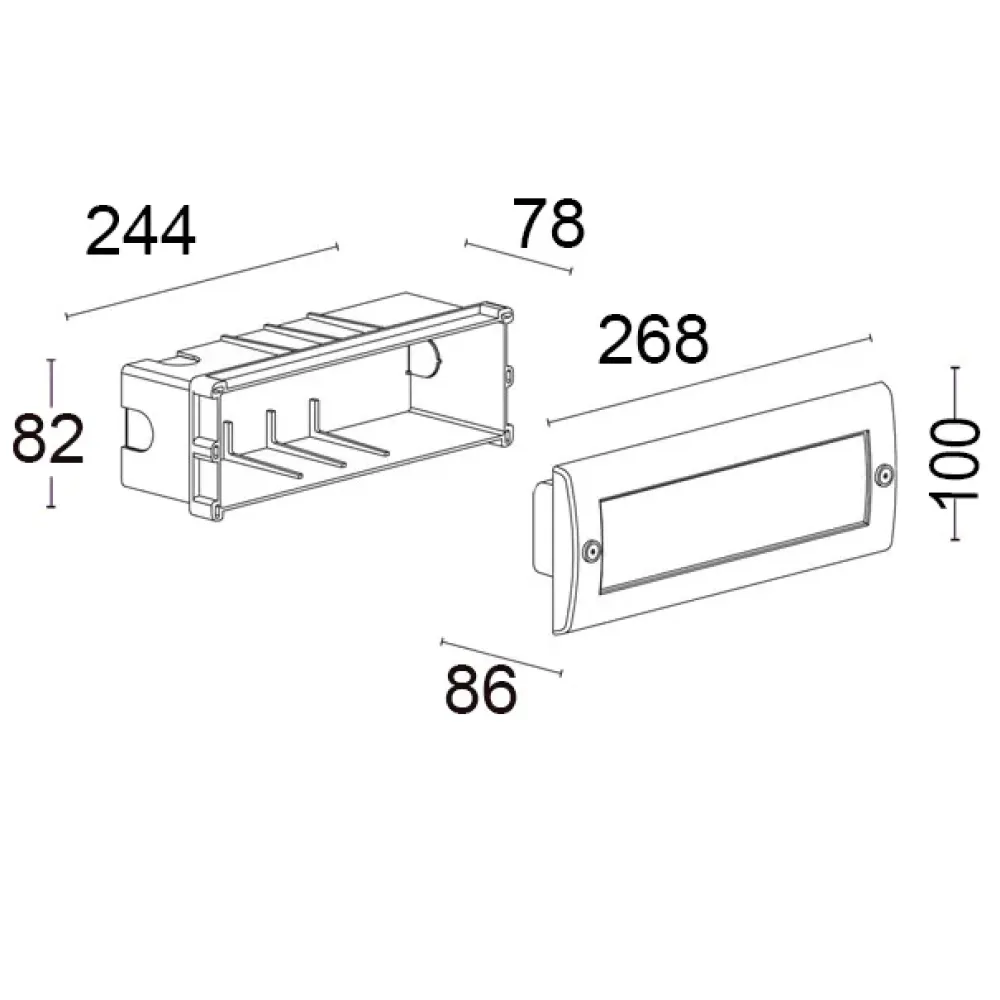 Recta 9550R/WC3.VS-Wall Recessed - Recessed with smooth ring nut - Built-in driver