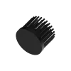 LED pin fin heat sink, ø40mm, H 30mm, Base 5mm, Black anodized