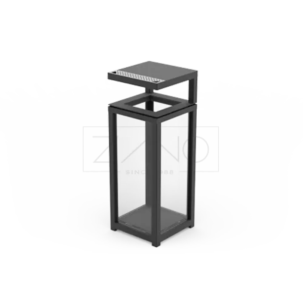 Anti-terrorist Safety Transparent Dustbin with ashtray