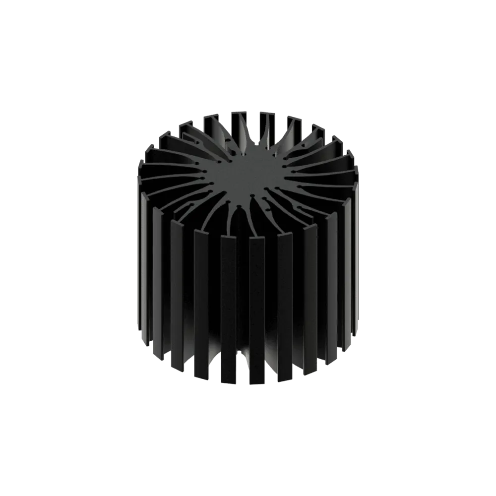 Modular LED star heat sink, ø99mm, H 80mm, Black anodized