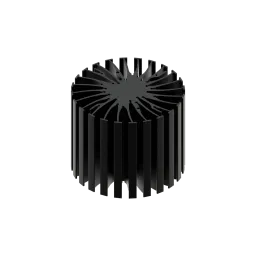 Modular LED star heat sink, ø99mm, H 80mm, Black anodized