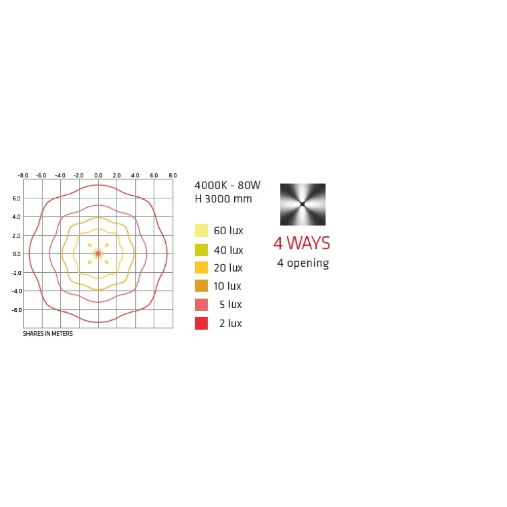 Orion TL 494F2/HR24PO-Urban Lighting - Pole Total Light 4 Ways H. 3000