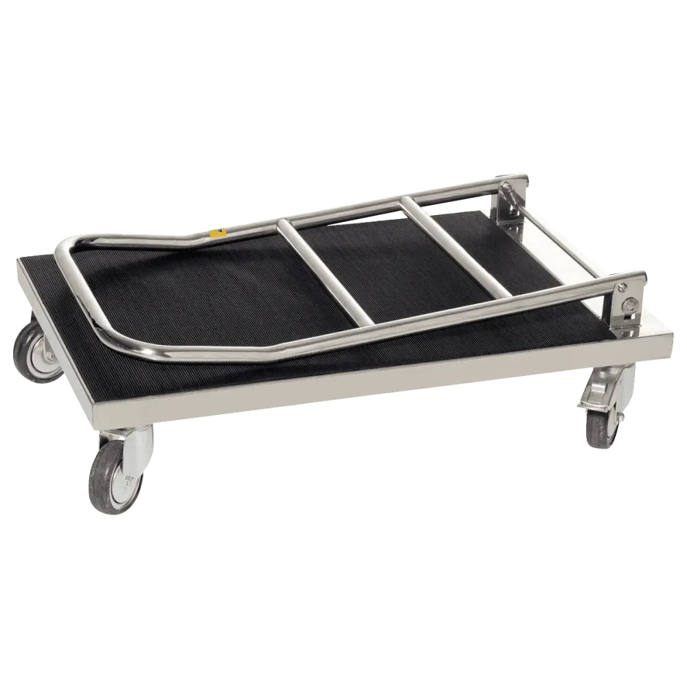 ESD transport trolley with folding bracket