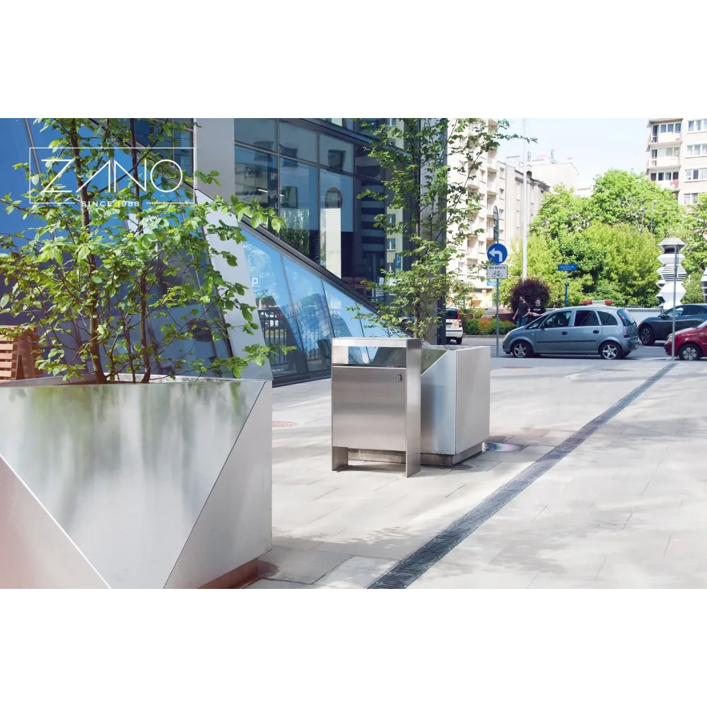 Litter bin with ashtray Simple