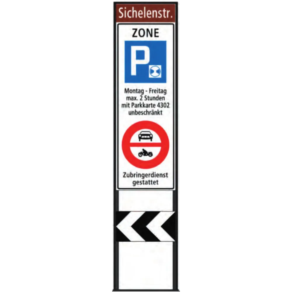 Zone signage stele type 