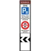 Zone signage stele type 