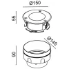 Lucy Ground Recessed - Recessed in polypropylene with steel ring nut