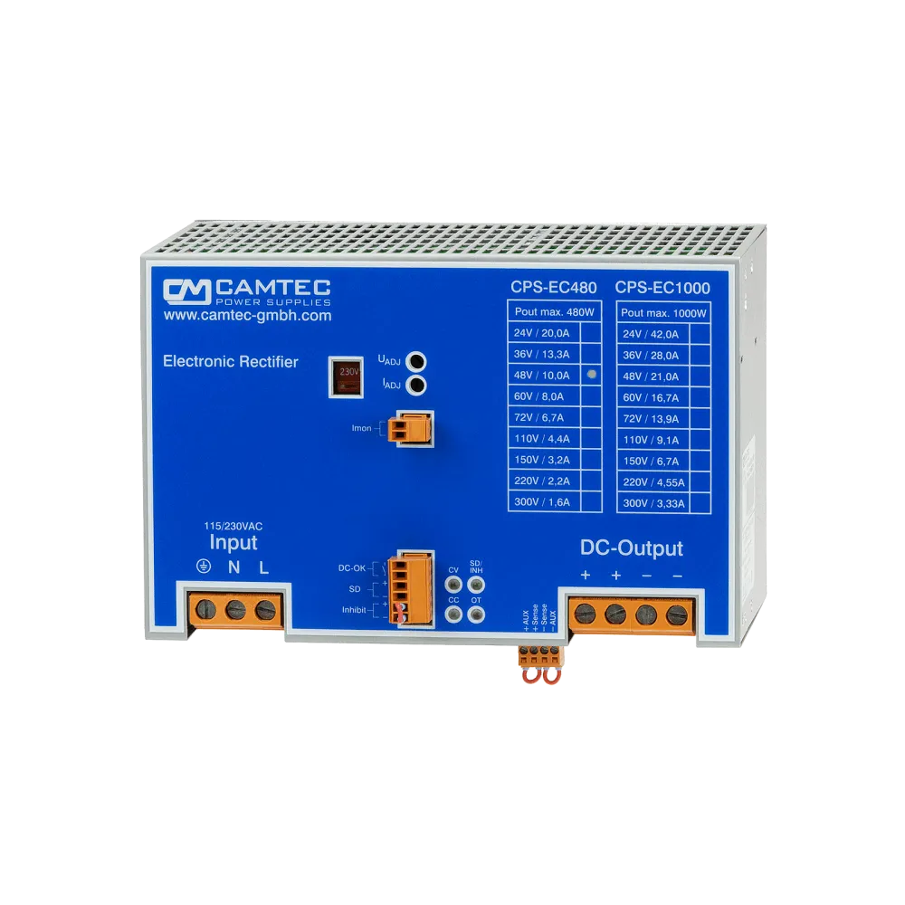 480W DIN-Rail Battery Charger 72V/6.7A