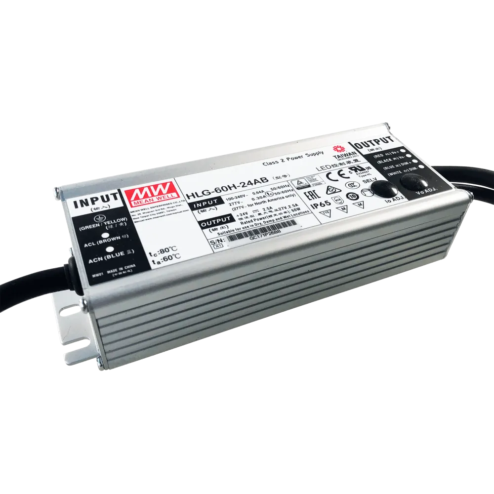60W LED Driver CV+CC 24V/2.5A, 3in1 Dimming + Vo/Io adjustable