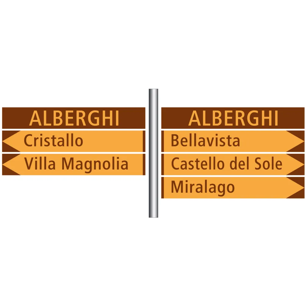 Hotel-restaurant direction sign combinations