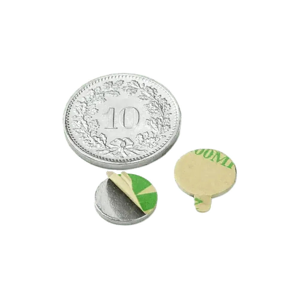 Disc magnet self-adhesive Ø 10mm, height 1mm, holds approx. 540g (20pcs.)