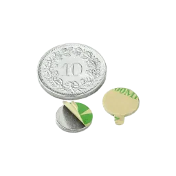 Disc magnet self-adhesive Ø 10mm, height 1mm, holds approx. 540g (20pcs.)